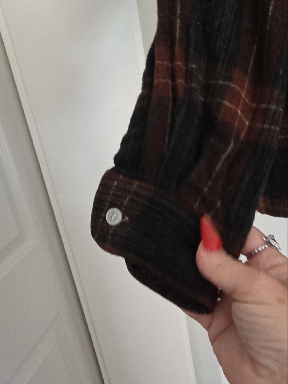 Worthington Men's Plaid Button-Down Shirt - Brown & Black - Picture 6 of 9